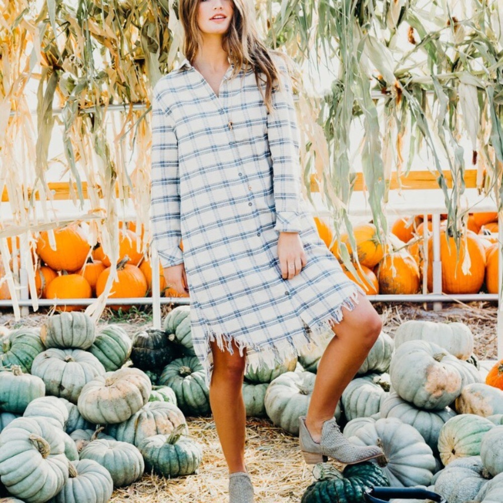 “Perfectly Plaid” Button Up Dress